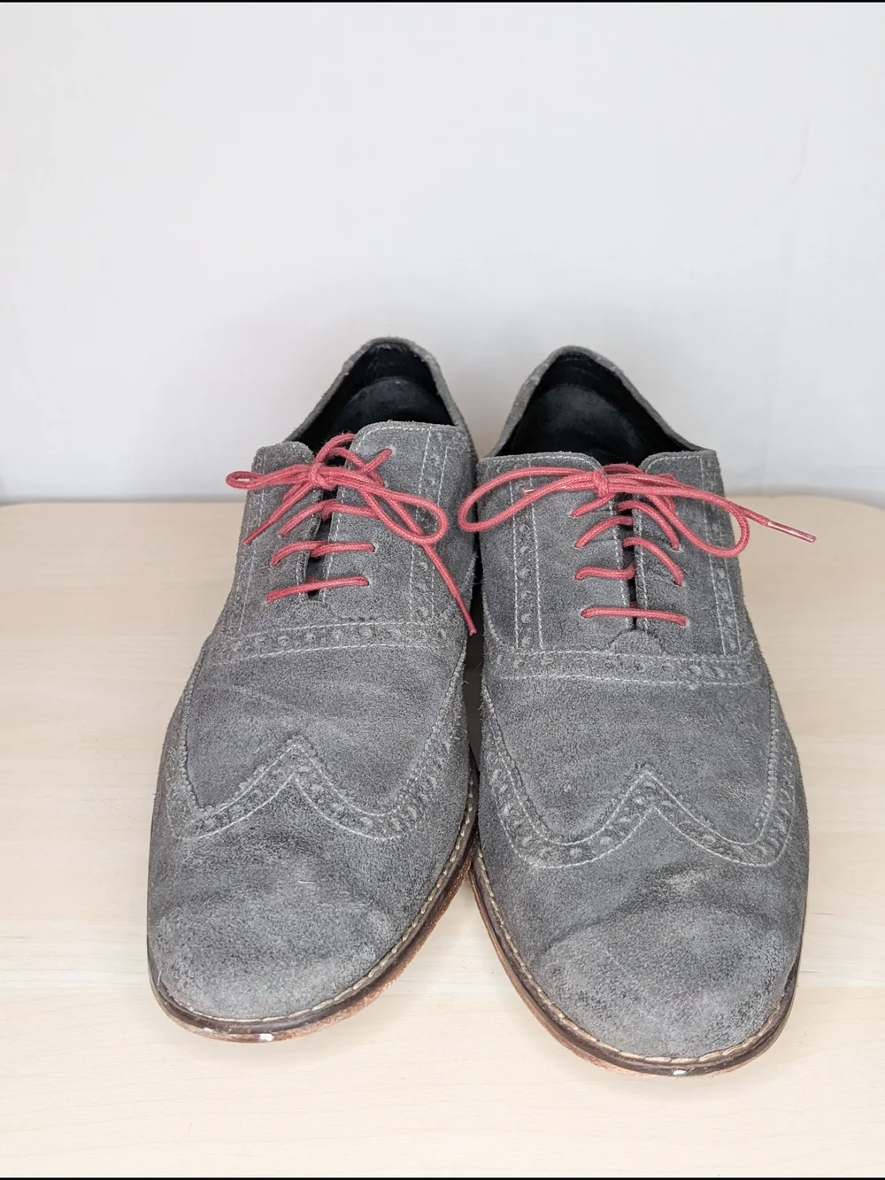Cole Haan Air Colton Oxford Shoes Suede Gray Wingtips Mens 12M C09579
